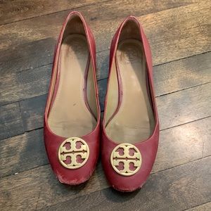 Tory Burch Red Heeled Flats